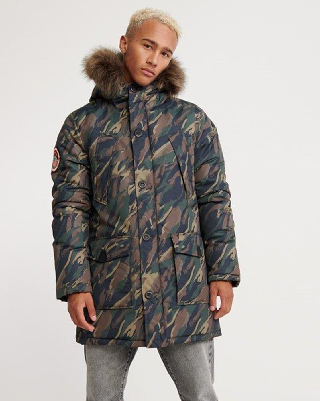 superdry parka camouflage