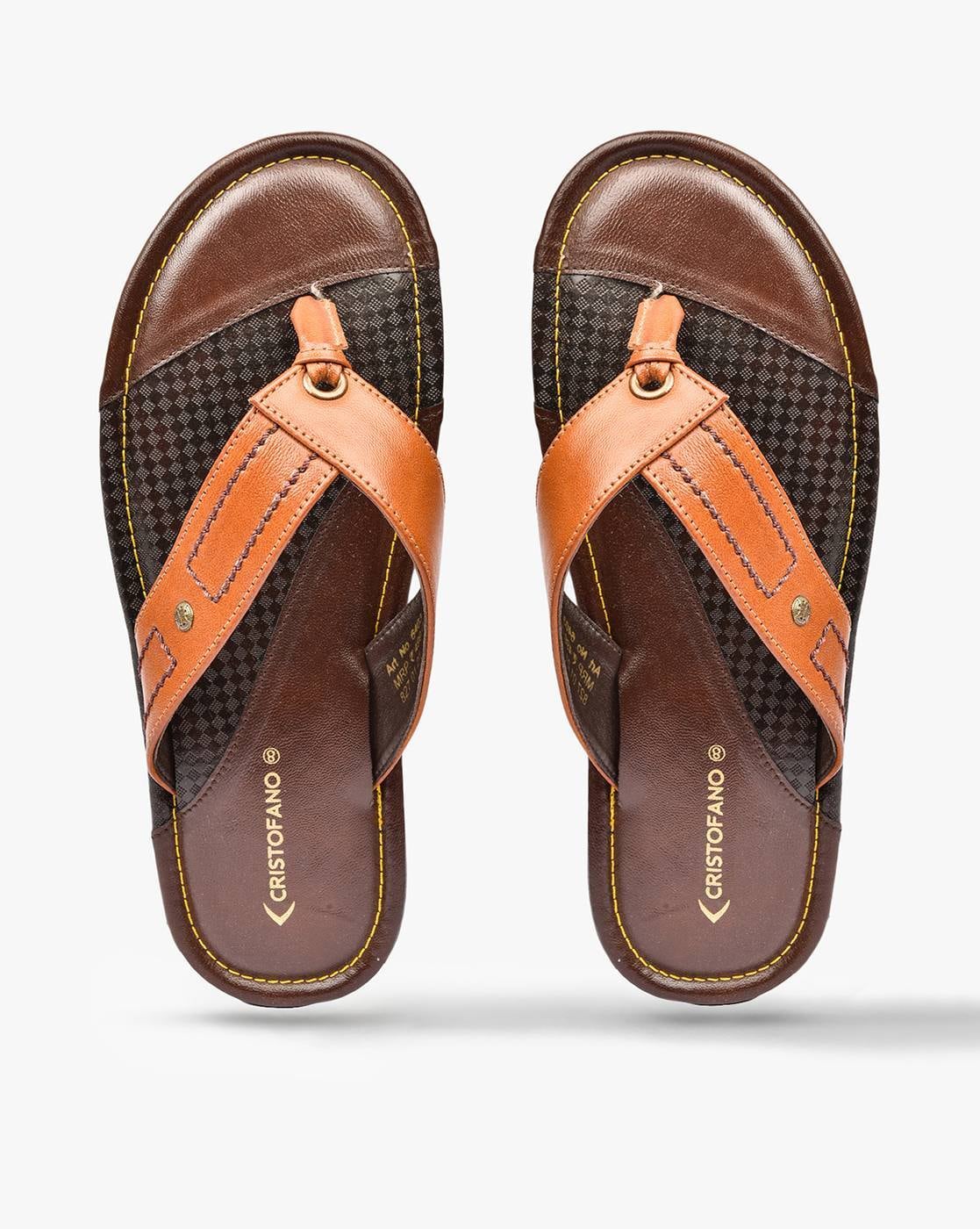 HITZ9611 Men's Tan Leather Casual Velcro Sandals – Hitz Shoes Online