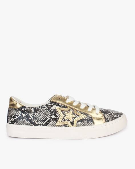 BRASH by Payless Women Reptilian Print Lace-Up Shoes with Star Applique