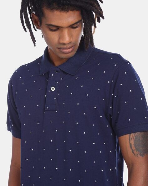 Polka-Dot Print Polo T-shirt