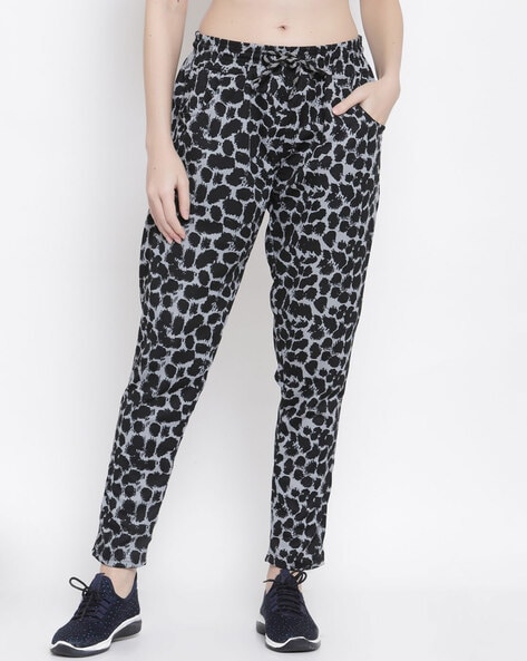 Buy Black Flocked Leopard Velvet Leggings - 12 | Leggings | Tu