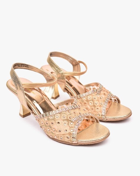 Rose gold heeled discount sandals