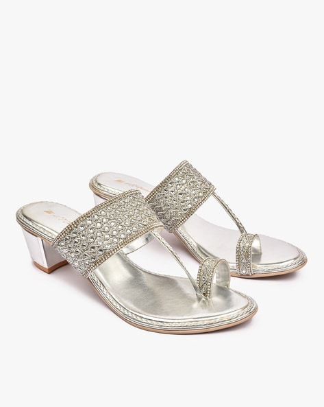 Silver Rhinestone Dress Sandals T Strap Low Heels Wedding Sandals | Low  heel wedding sandals, Sandals heels, Bridal shoes low heel