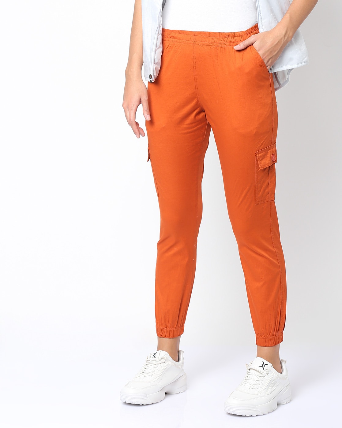 Bright Orange Pocket Detail Cargo Trousers  PrettyLittleThing