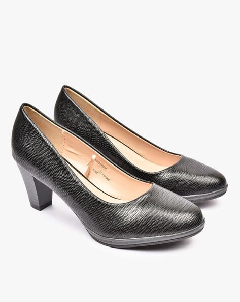 HI-ATTITUDE Reptilian Texture Chunky Heels