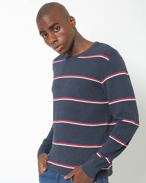 Striped Crew-Neck Pullover