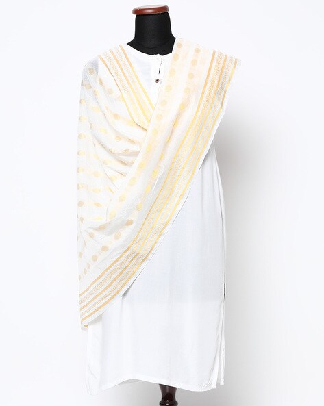 Woven Dupatta with Fringed Edges Price in India