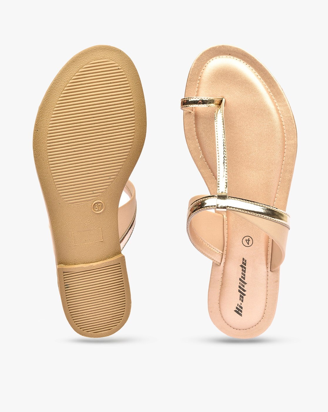 Plaka Rappel Flat Thong Sandals | Gold - Plaka Sandals