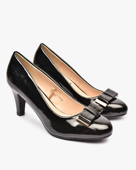 Buy Shoetopia Women Solid Black Heels Online