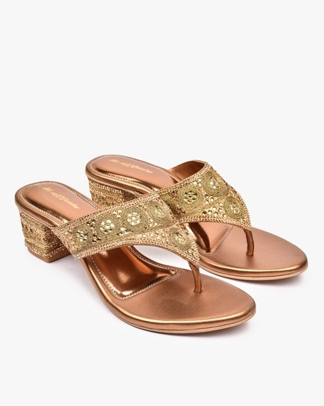 Bronze heel online sandals