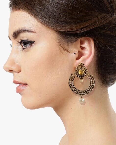 Buy Gold-Toned Earrings for Women by ZAVERI PEARLS Online