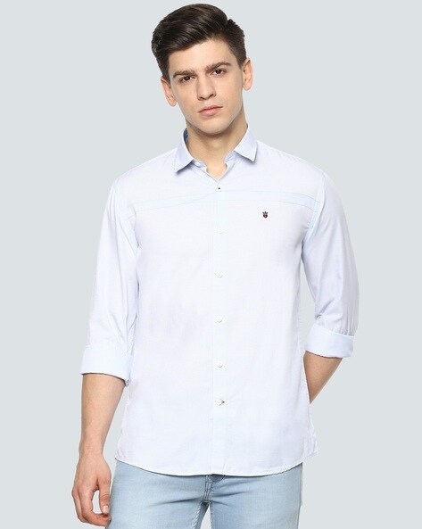 LOUIS PHILIPPE Men Solid Formal Blue Shirt - Buy LOUIS PHILIPPE