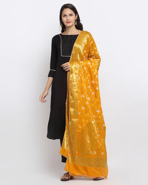 Buy Yellow Dupattas for Women by Jabama Online | Ajio.com