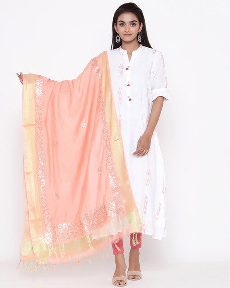 Embellished Dupatta with Tassels Price in India