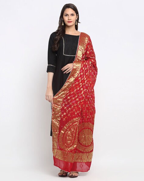 Woven  Banarasi Silk Dupatta Price in India
