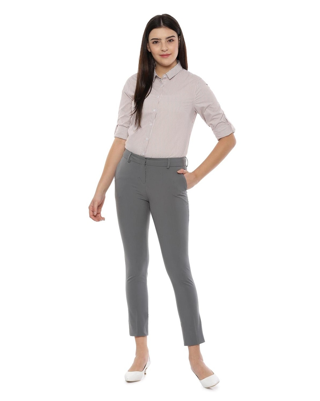 Allen Solly Trousers and Pants : Buy Allen Solly Pink Solid Trousers (Set  of 2) Online | Nykaa Fashion