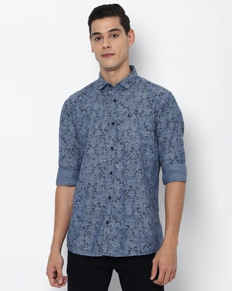 Floral Shirt with Patch Pocket