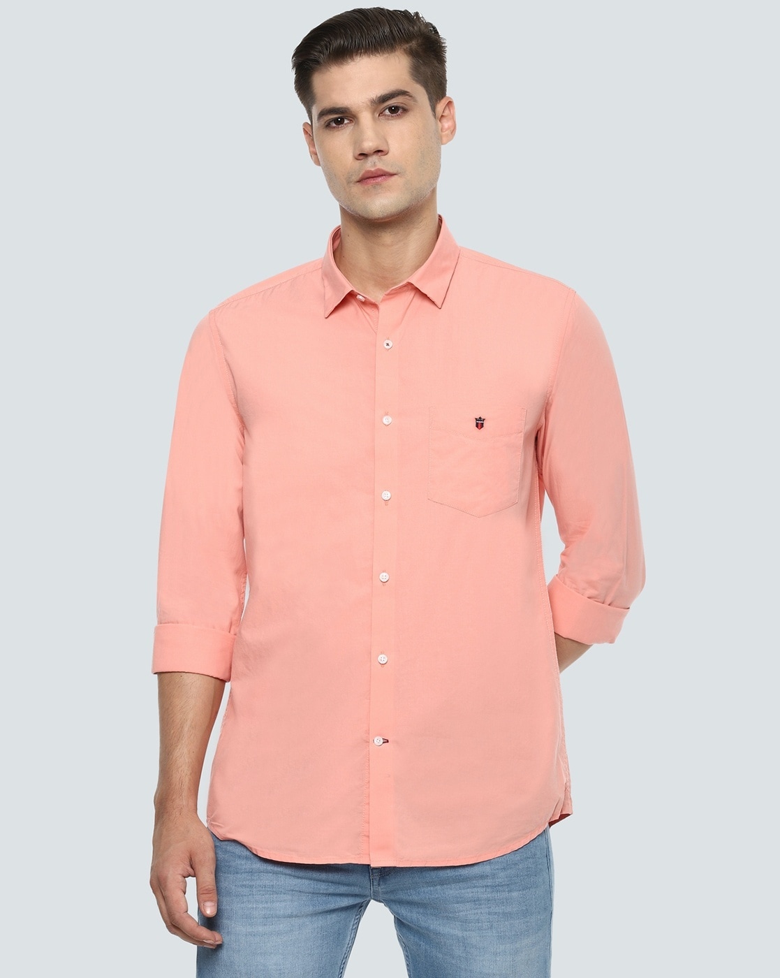 Louis Philippe Men Orange Formal Shirt