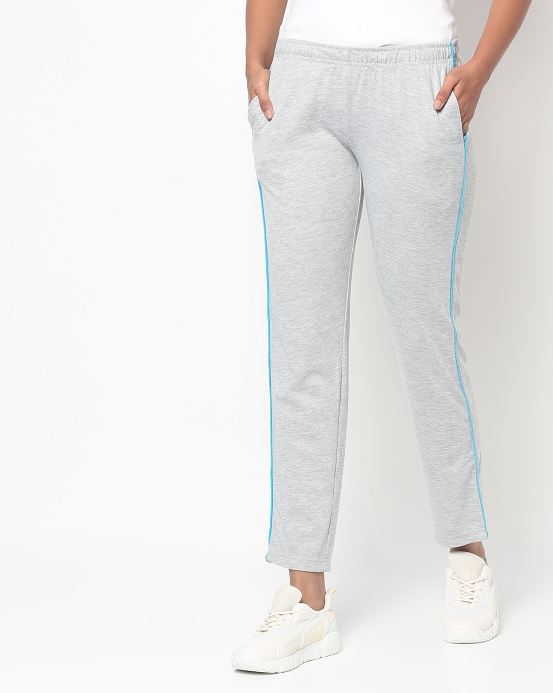 Buy Women Straight Track Pants with Contrast Stripes Online at Best Prices  in India - JioMart.