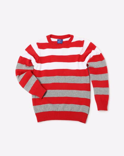 Colourblock Striped Crew-Neck Pullover