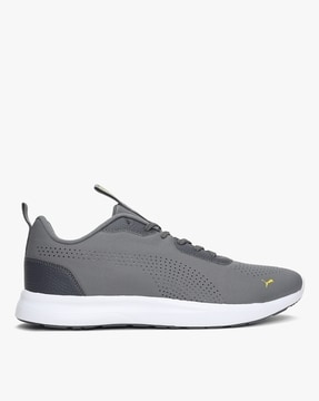 puma men's perforated low idp white running shoes