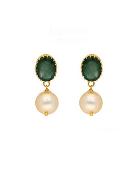 The Emerald Palette: Gold Real Baroque Pearl Earrings - Etsy