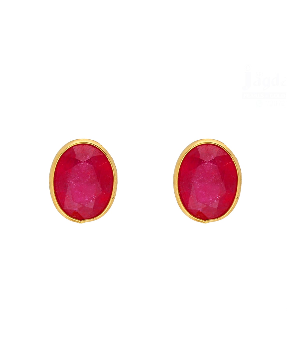 Buy Niassa Ruby Earrings, Solitaire Stud Earrings For Women, Solitaire  Earrings, Round Shape Ruby Solitaire, Platinum Plated Sterling Silver  Earrings 2.90 ctw at ShopLC.