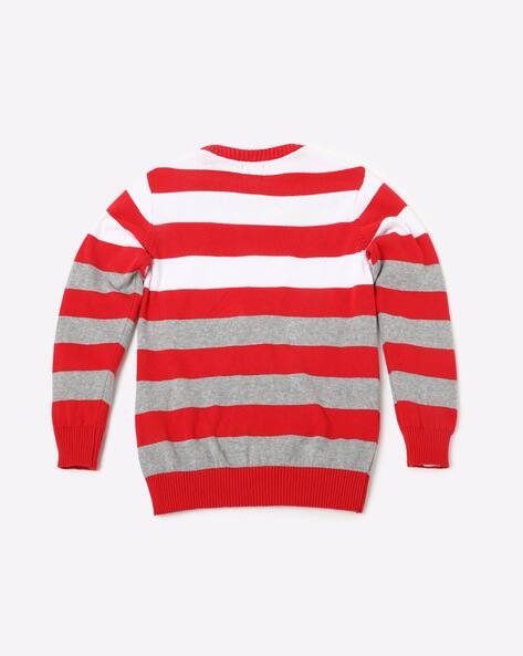 Colourblock Striped Crew-Neck Pullover view 3
