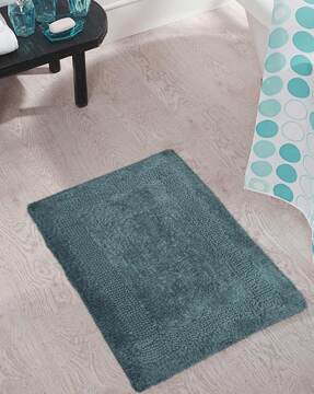 Reversible Cotton Turquoise Bath Rug