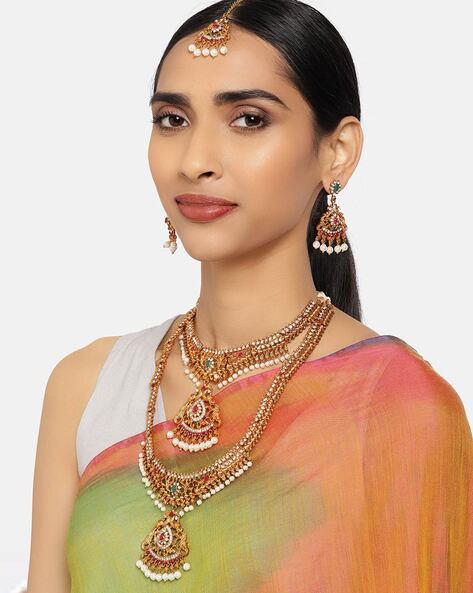 Buy Gold Toned FashionJewellerySets for Women by ZAVERI PEARLS Online Ajio