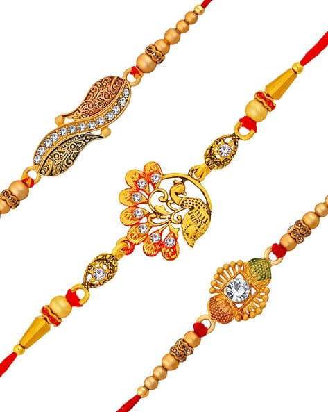 Om Jewells CO1000329 Pack of 3 Stone-Studded Wristbands