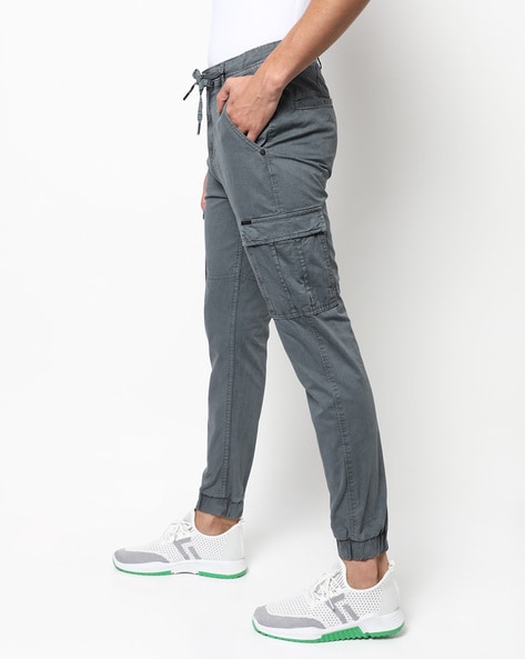 Slim Fit Cargo Joggers with Drawstring Waist