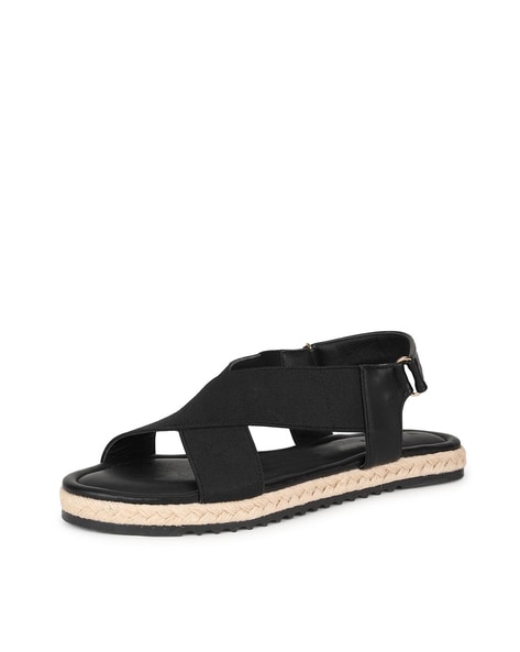 Cross Strap Flat Espadrille Sandals