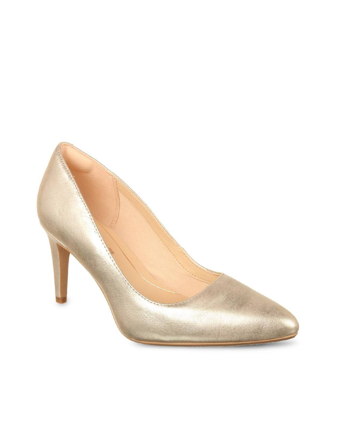 clarks gold pumps