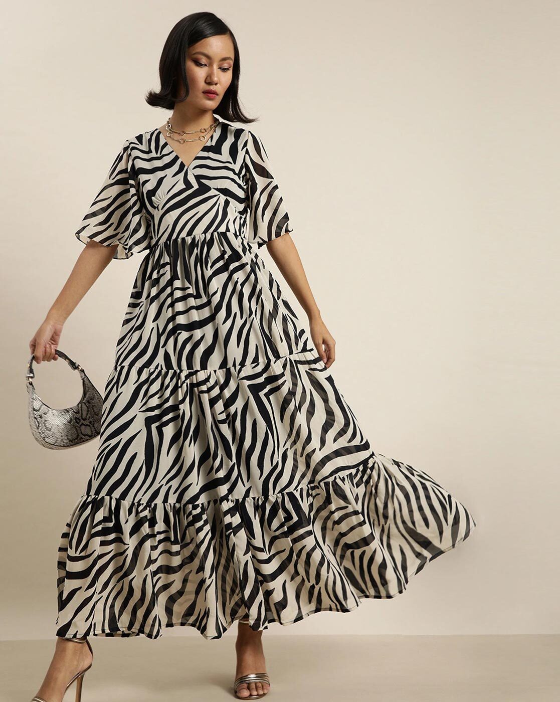 animal print fit and flare dress
