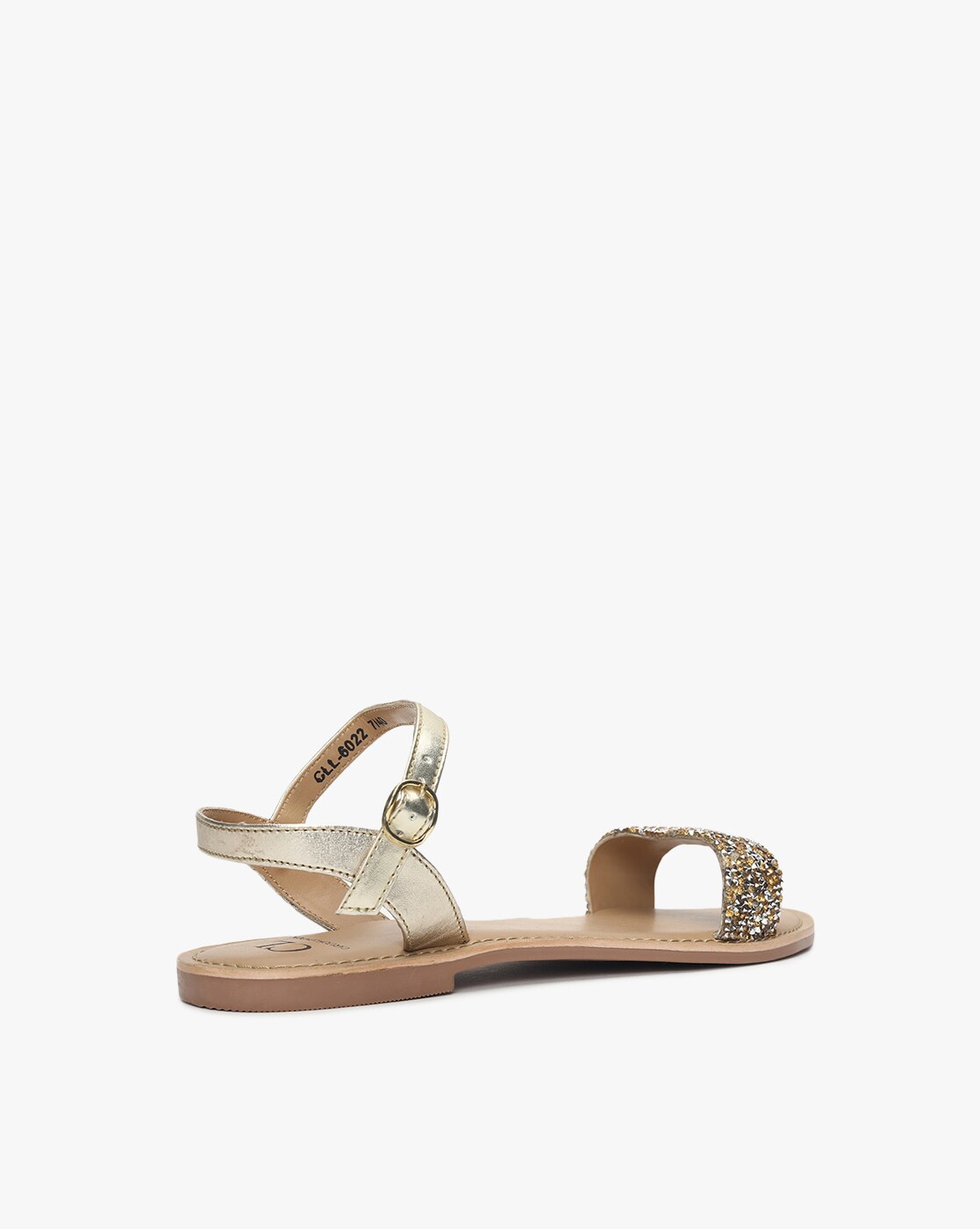 gold strappy flat sandals