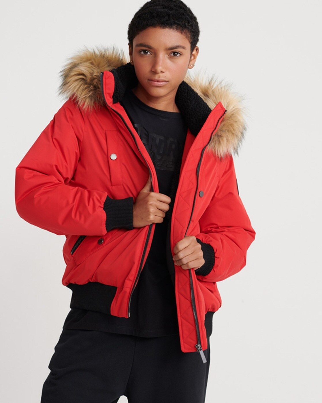 superdry red jacket women