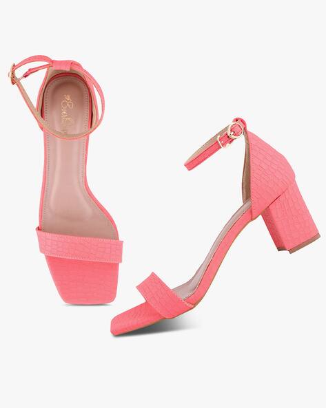 patterned block heel sandals