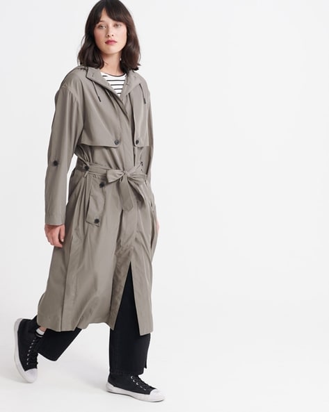 trench hooded coat