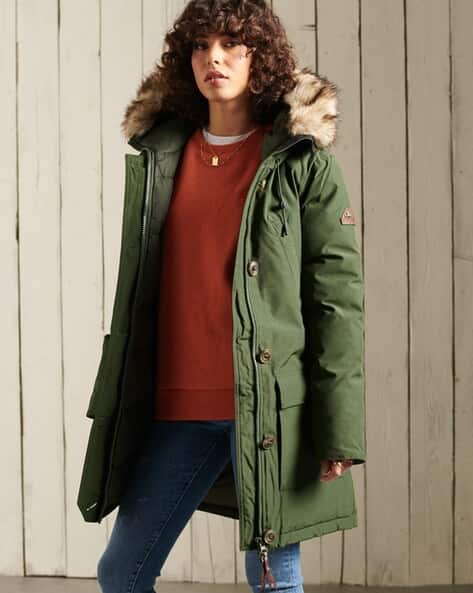 Buy Green Jackets Coats for Women by SUPERDRY Online - Main Image