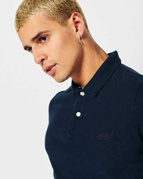 Pique Polo Shirt - Navy