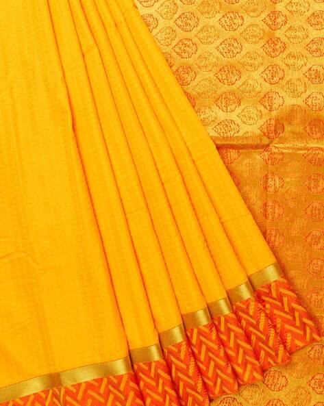 Buy Rupatika Woven Kanjivaram Pure Silk, Cotton Silk Red, Yellow Sarees  Online @ Best Price In India | Flipkart.com