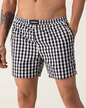 Checked Boxers with Elasticated Waist