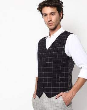 black check waistcoat