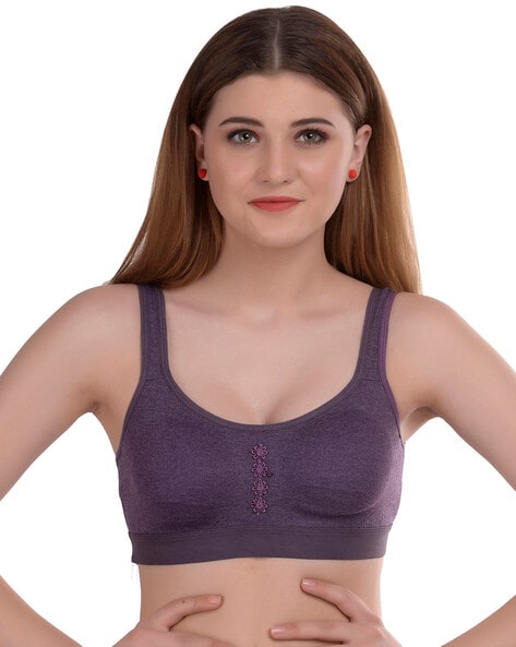 Buy Purple Floral Soft Touch T-Shirt Bra 38B, Bras