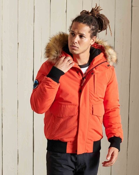 superdry everest bomber jacket orange