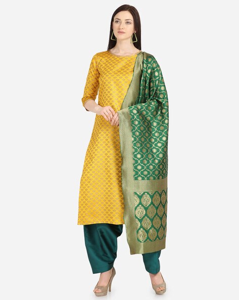 Woven Design Unstitched Dress Material Price in India
