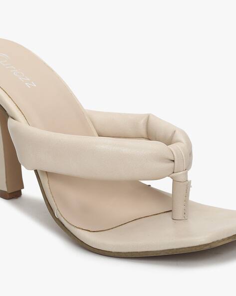 Buy Cream Heeled Sandals for Women by Curiozz Online | Ajio.com