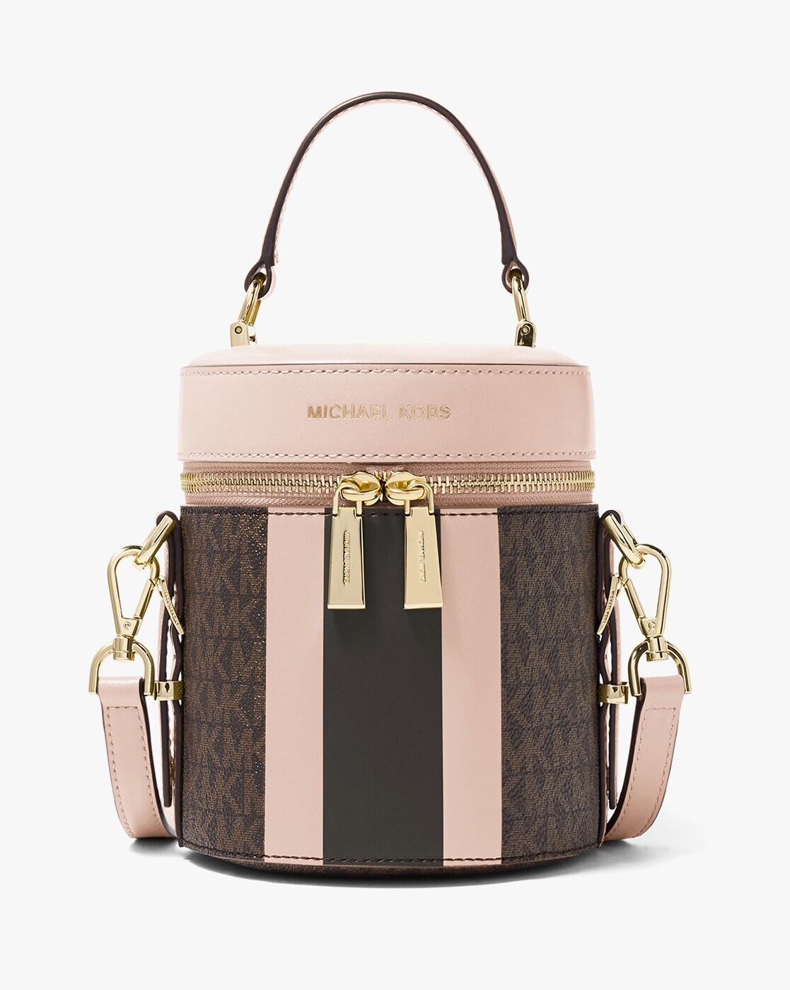 Buy Michael Kors Bedford Travel Medium Logo Barrel Crossbody Bag | Brown  Color Women | AJIO LUXE