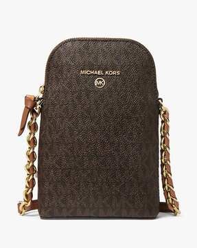 Michael Kors Jet Set Chain Phone Crossbody Bag For Women (Brown, FS)